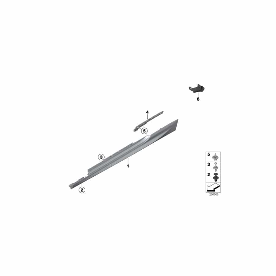 Genuine BMW 51778050418 F13 F12 Door Sill Cover, Primed Right M (Inc. 650iX 4.4, 650i & 640iX)