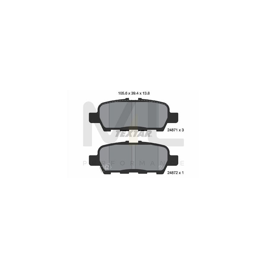 TEXTAR 2487101 Brake pad set with acoustic wear warning