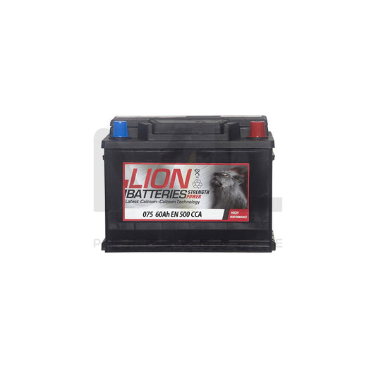 Lion 075 Car Battery - 3 Year Guarantee
