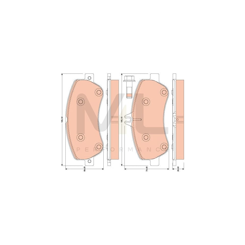TRW Gdb1798 Brake Pad Set Prepared For Wear Indicator, With Brake Caliper Screws, With Accessories