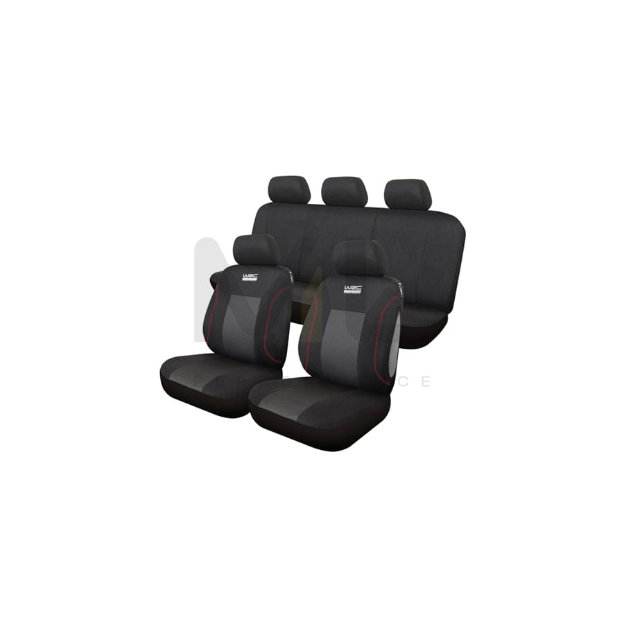 WRC 007590 Car seat cover Black, Patterned, Polyester, Front and Rear
