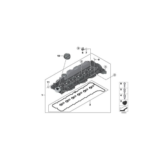 Genuine BMW 11128575408 G05 G11 G31 Cylinder Head Cover (Inc. X6 M50dX, X5 M50dX & 750LdX)