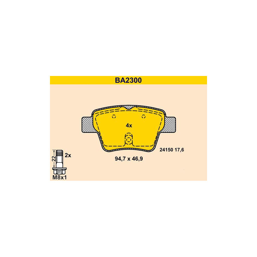 Barum Ba2300 Brake Pad Set