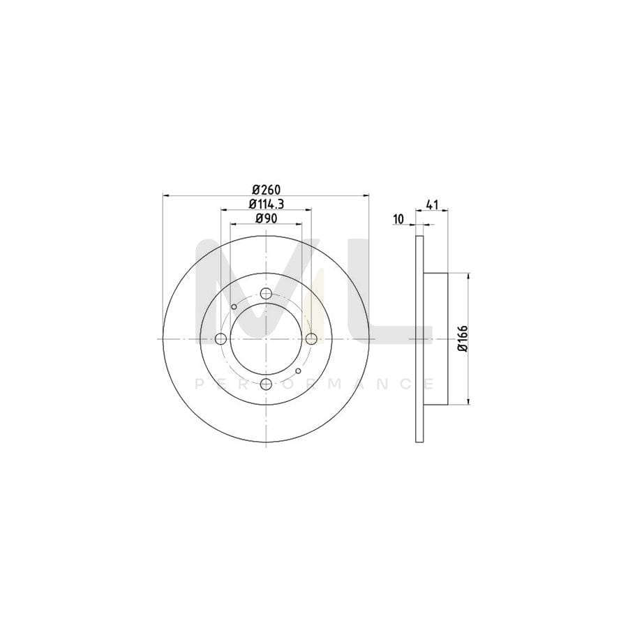 TEXTAR 92112700 Brake Disc Solid, without wheel hub, without wheel studs  - 1 piece