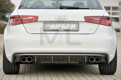 Rieger 00099143 Audi 8V A3 Rear Diffuser 4 | ML Performance UK Car Parts