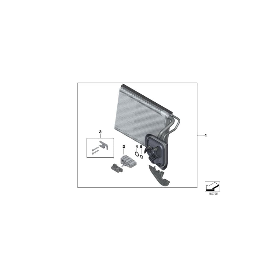 Genuine BMW 64119382873 G20 G01 Evaporator With Expansion Valve R134A (Inc. 330e & X3 30eX)