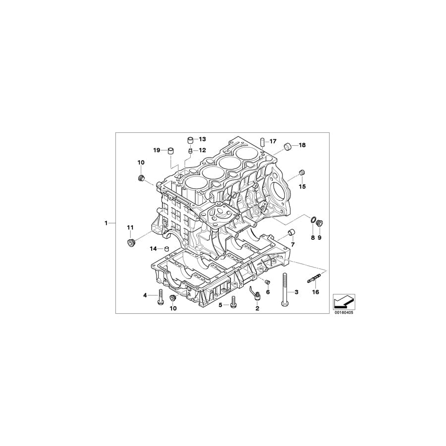 Genuine BMW 11117620462 E90 Engine Block With Piston (Inc. 320si)