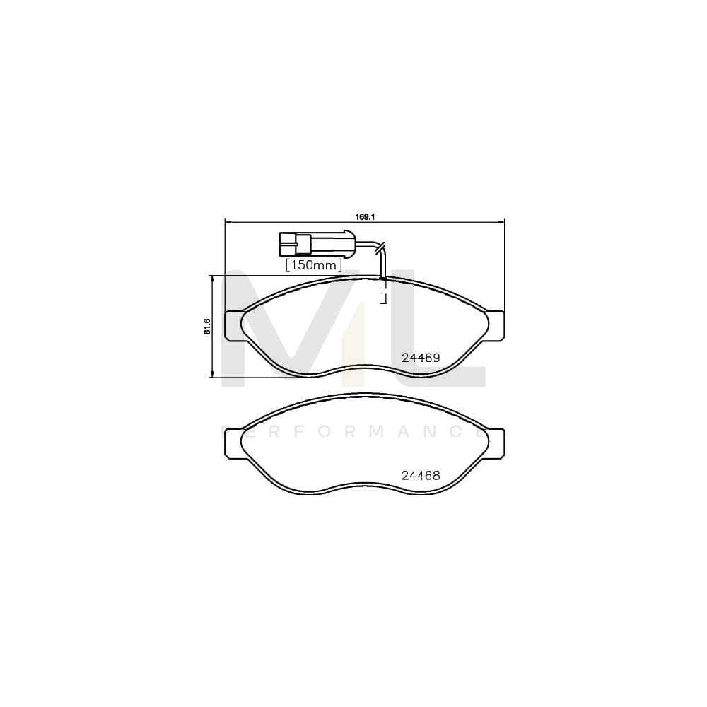 Hella 8DB 355 020-661 Brake Pad Set With Integrated Wear Warning Contact, With Brake Caliper Screws, With Accessories | ML Performance Car Parts