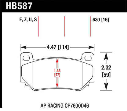 Hawk Performance Hawk AP Racing CP7600 DTC-70 Race Brake Pads