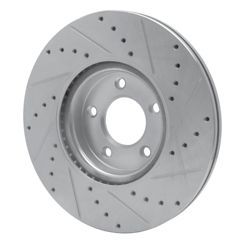 R1 Concepts R1 88-91 Mazda 929 Front Left Drilled & Slotted Silver Brake Rotor