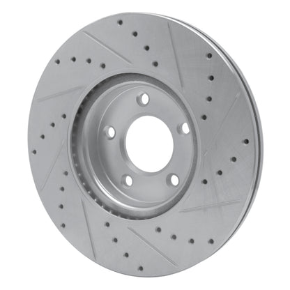 R1 Concepts R1 88-91 Mazda 929 Front Left Drilled & Slotted Silver Brake Rotor