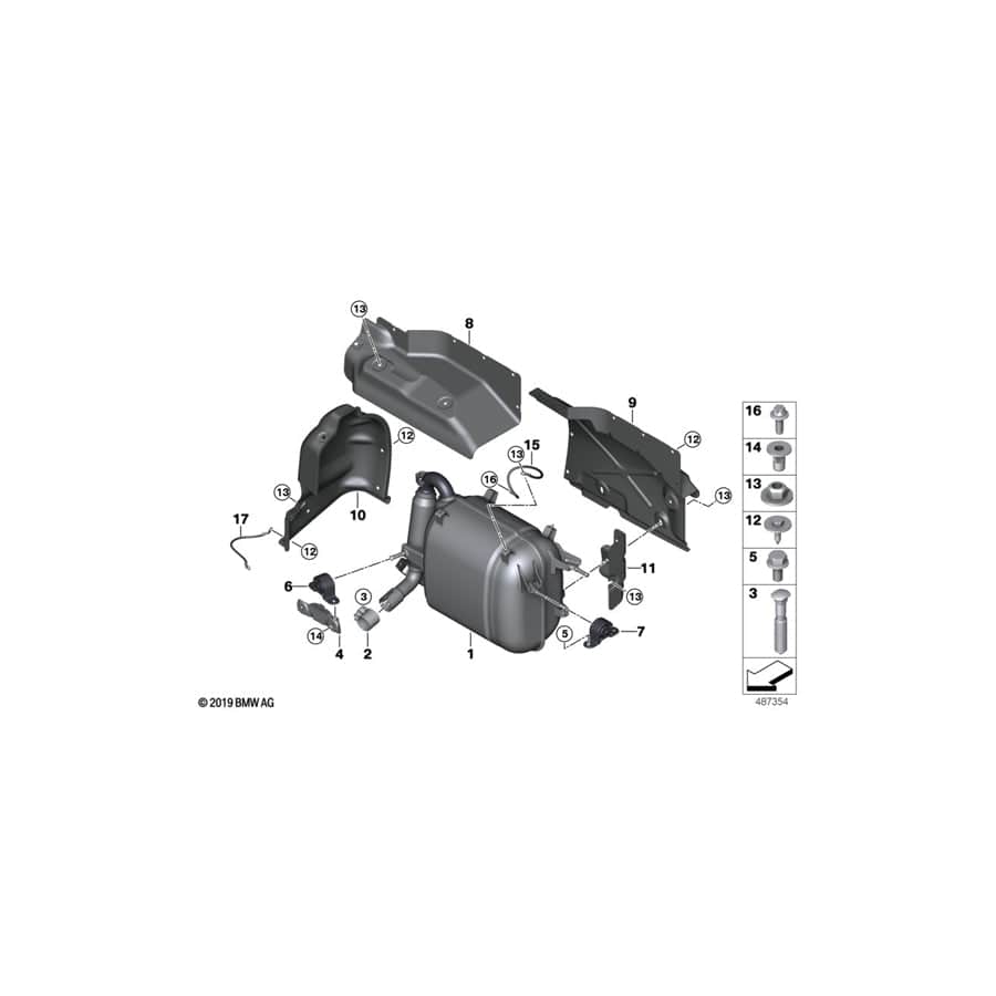 Genuine BMW 18308609801 Heat Shield For Rear Muffler (Inc. i3s 94Ah Rex, i3 120Ah Rex & i3 60Ah Rex)