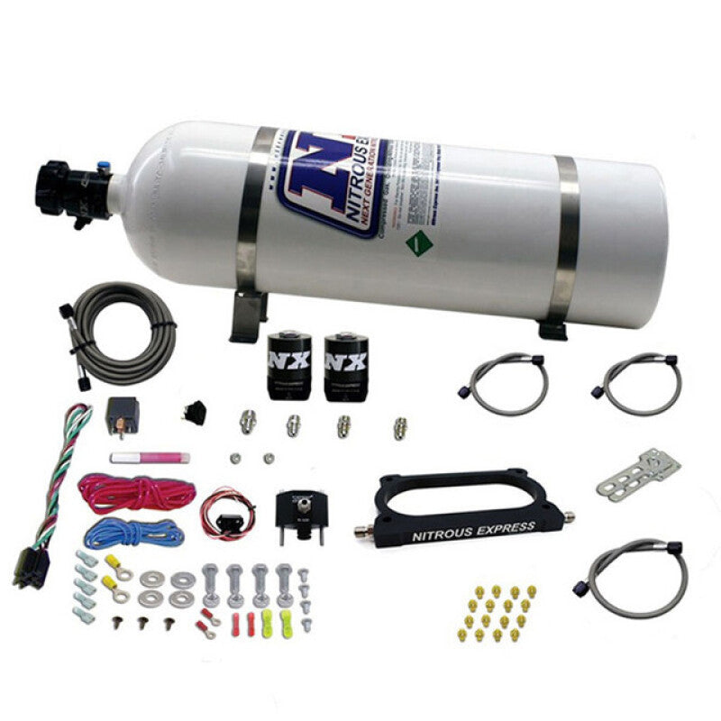 Nitrous Express 07-14 Ford Mustang GT500 Nitrous Plate Kit (50-250HP) w/15lb Bottle