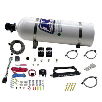 Nitrous Express 07-14 Ford Mustang GT500 Nitrous Plate Kit (50-250HP) w/15lb Bottle