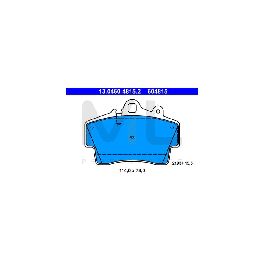 ATE 13.0460-4815.2 Brake pad set excl. wear warning contact, prepared for wear indicator