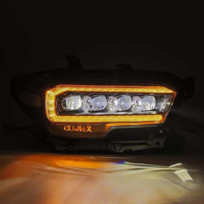AlphaRex 16-20 Toyota Tacoma NOVA LED Projector Headlights Plank Style Chrome w/Activation Light