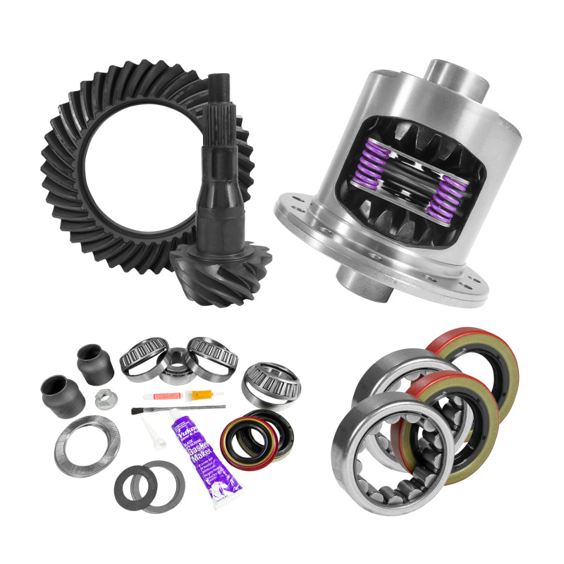 Yukon Gear & Axle Yukon Gear 9.75in Ford 3.55 Rear Ring & Pinion Install Kit 34 Spline Positraction Axle Bearings