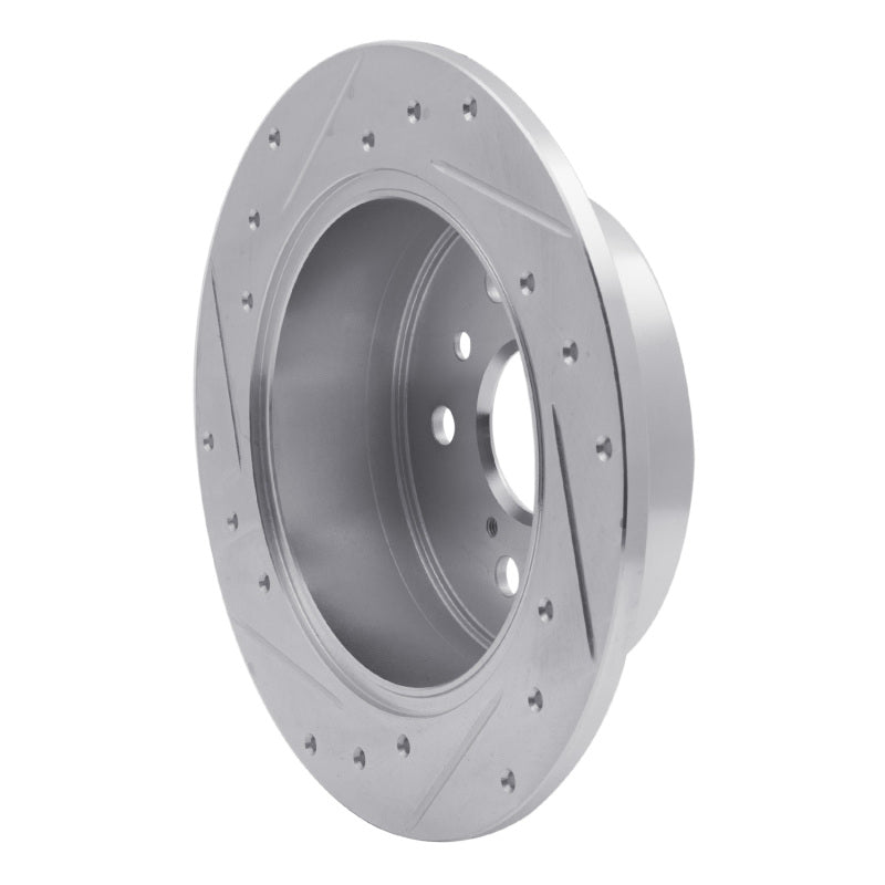 R1 Concepts R1 12-18 Lexus ES300H Rear Right Drilled & Slotted Silver Brake Rotor