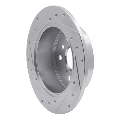 R1 Concepts R1 12-18 Lexus ES300H Rear Right Drilled & Slotted Silver Brake Rotor