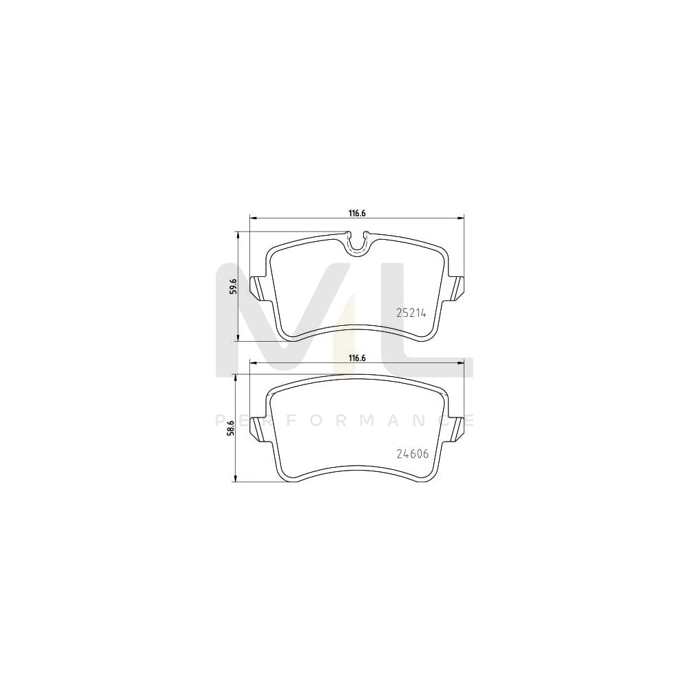 Hella 8DB 355 025-311 Brake Pad Set Incl. Wear Warning Contact, With Accessories | ML Performance Car Parts
