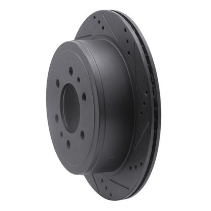 R1 Concepts R1 04-11 Ford F-150 RWD Rear Left Drilled & Slotted Black Brake Rotor