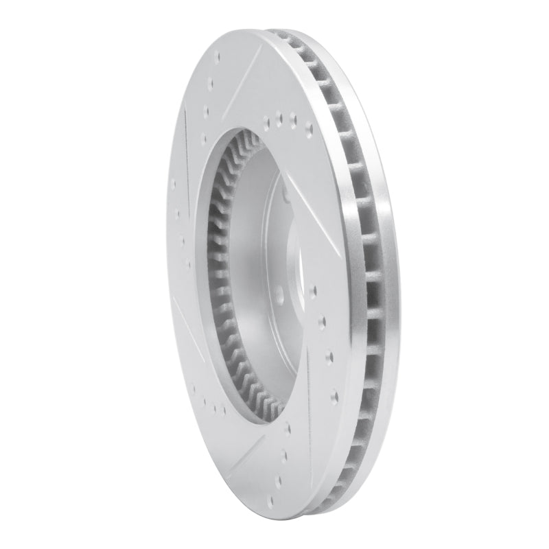 R1 Concepts R1 95-06 Mazda Millenia Front Right Drilled & Slotted Silver Brake Rotor