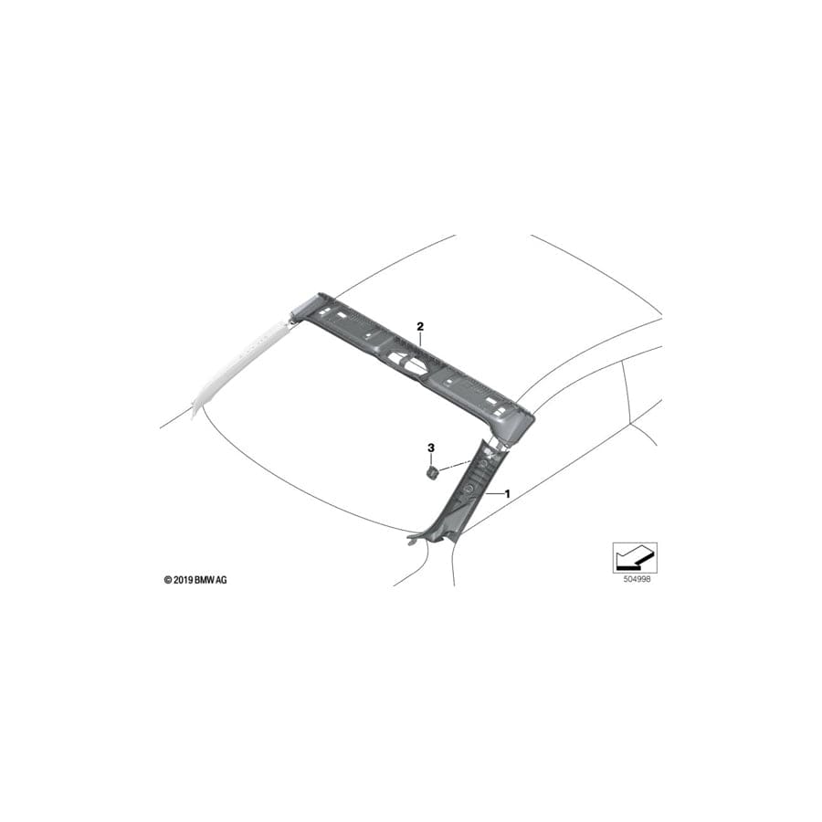 Genuine BMW 51437996715 F91 G14 Cover, A-Pillar, Leather, Left NACHTBLAU (Inc. 840i, M8 & 840iX)