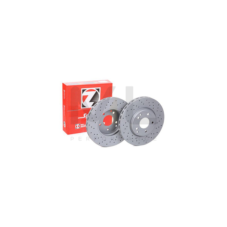 ZIMMERMANN SPORT COAT Z 400.1443.52 Brake Disc Internally Vented, Perforated, Coated, High-carbon  - 1 piece