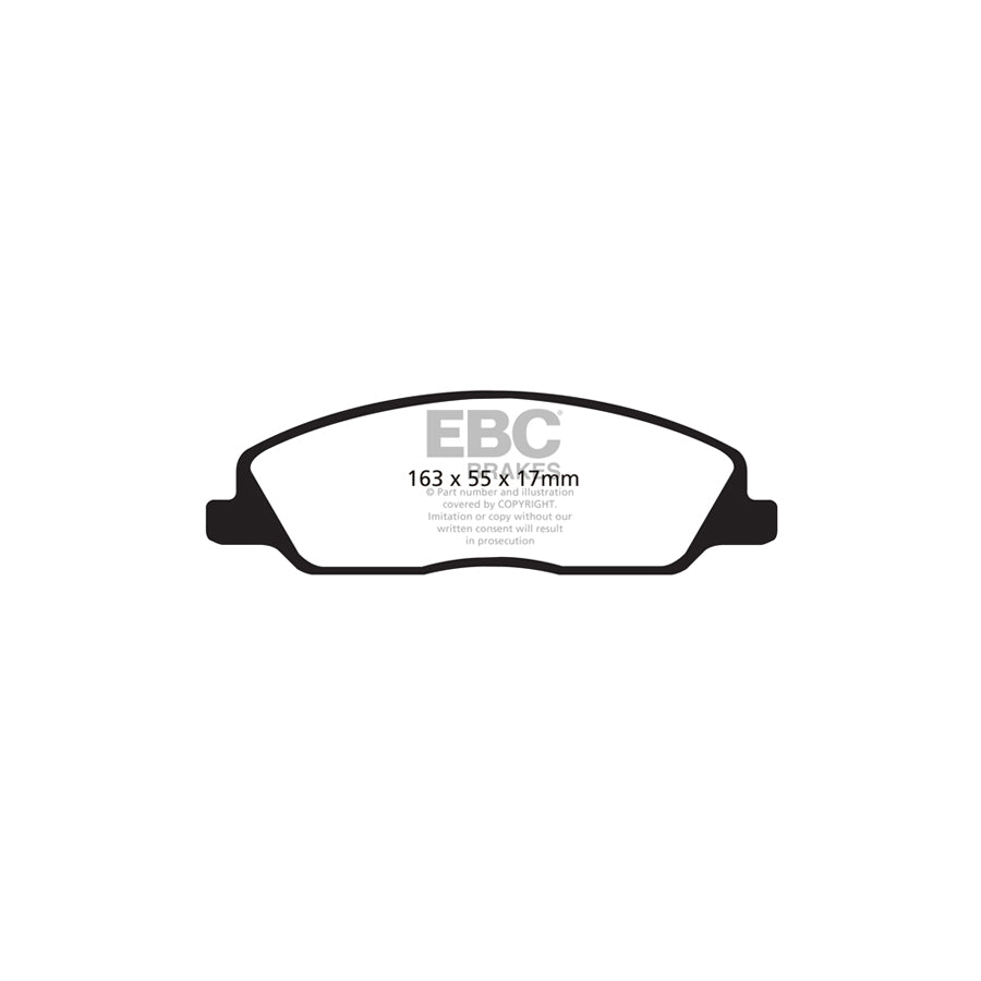 EBC PD03KF506 Ford Mustang Yellowstuff Front Brake Pad & Plain Disc Kit 2 | ML Performance UK Car Parts