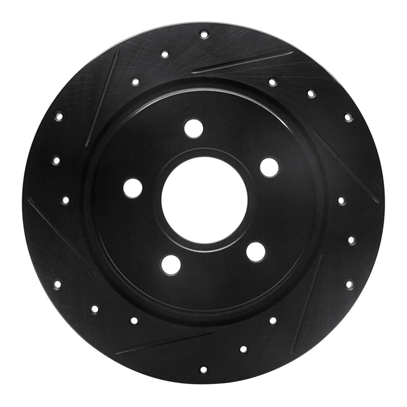 R1 Concepts R1 04-13 Volvo S40 Rear Left Drilled & Slotted Black Brake Rotor