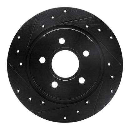 R1 Concepts R1 04-13 Volvo S40 Rear Left Drilled & Slotted Black Brake Rotor