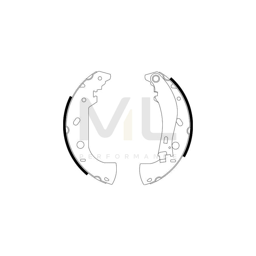 HELLA 8DB 355 001-841 Brake Shoe Set with handbrake lever | ML Performance Car Parts