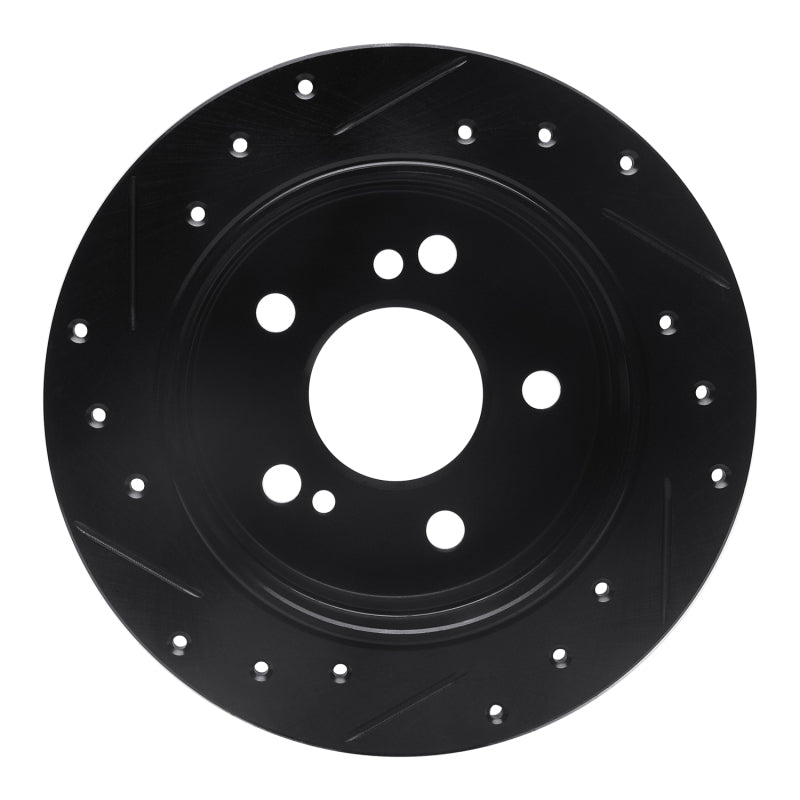 R1 Concepts R1 83-95 Mercedes-Benz 300D Rear Right Drilled & Slotted Black Brake Rotor