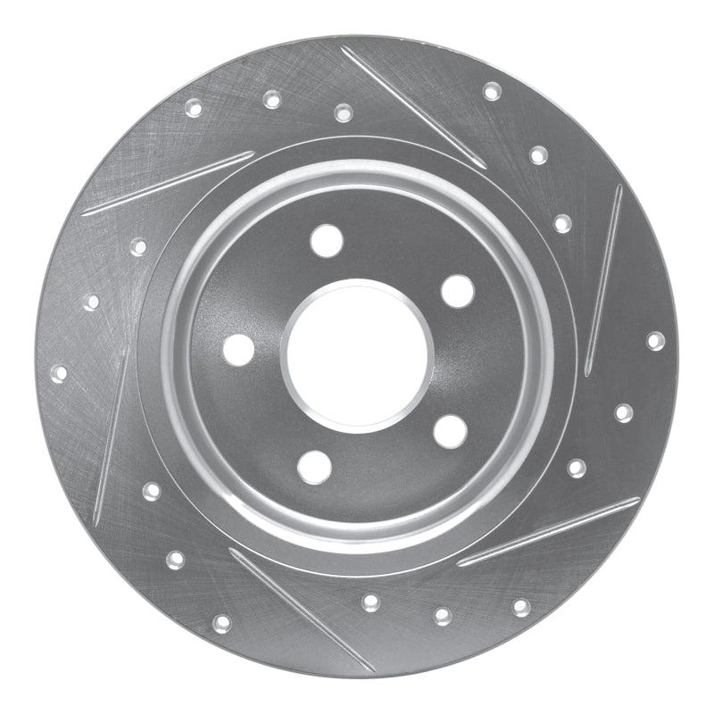 R1 Concepts R1 04-13 Volvo C70 Rear Left Drilled & Slotted Silver Brake Rotor