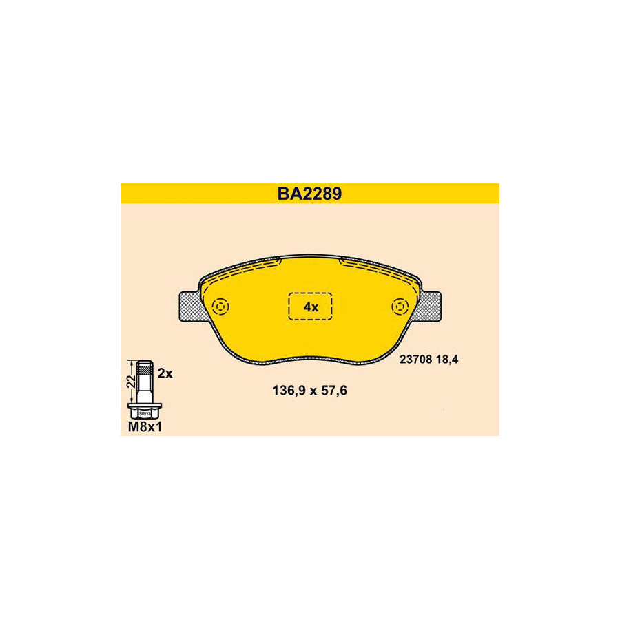 Barum Ba2289 Brake Pad Set