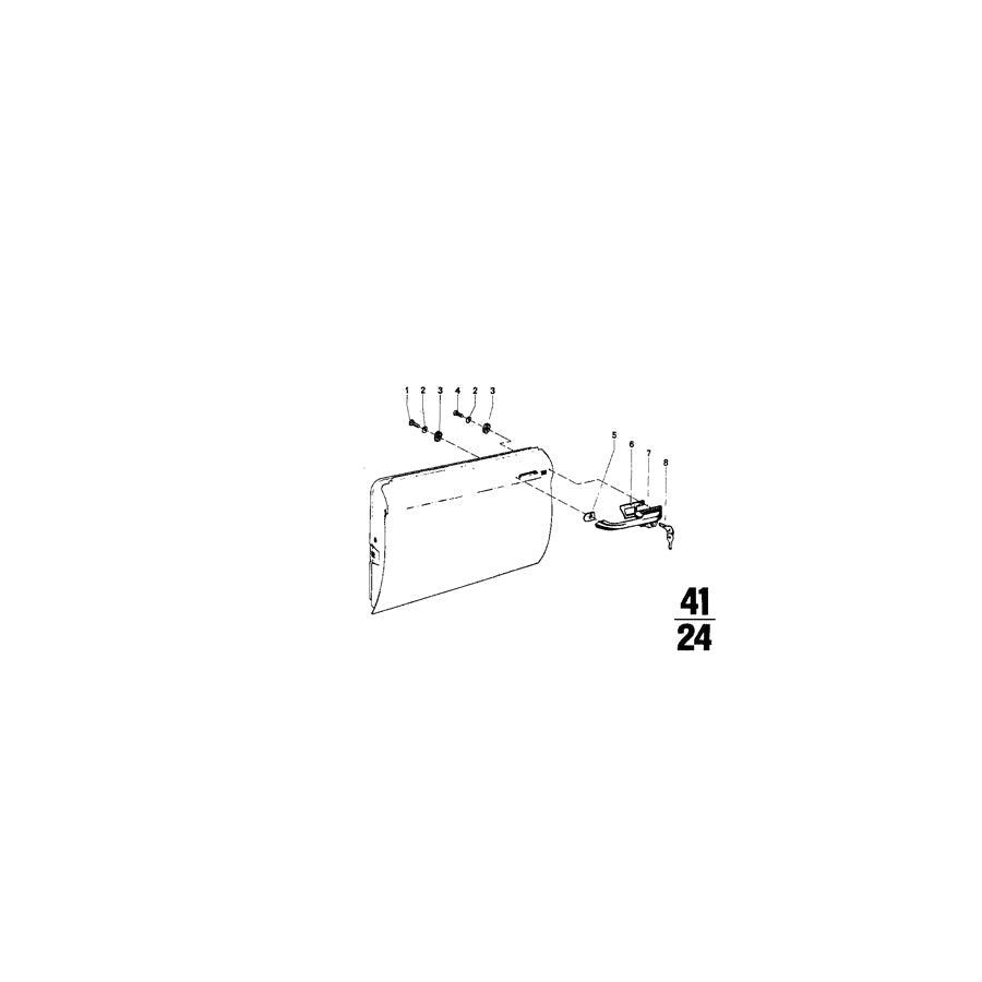 Genuine BMW 51216442101 Catch With Key Right (Inc. 2002, 1502 & 2002tii)