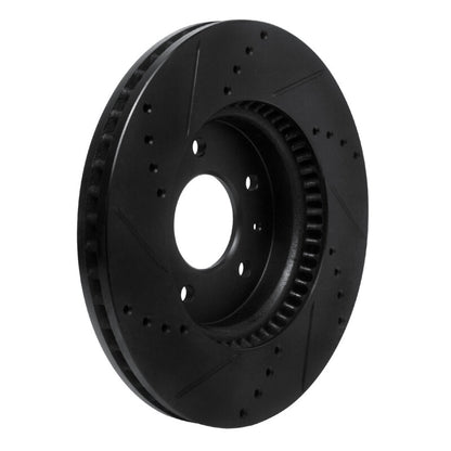 R1 Concepts R1 07-15 Chevrolet Equinox Front Right Drilled & Slotted Black Brake Rotor