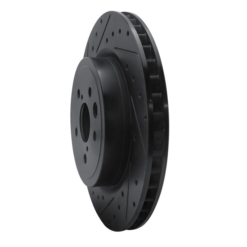 R1 Concepts R1 15-22 Lexus GS F Left Rear Drilled & Slotted Black Brake Rotor