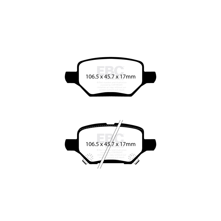 EBC DPX2421 Opel Vauxhall Mokka X Ultimax Rear Brake Pads 2 | ML Performance UK Car Parts