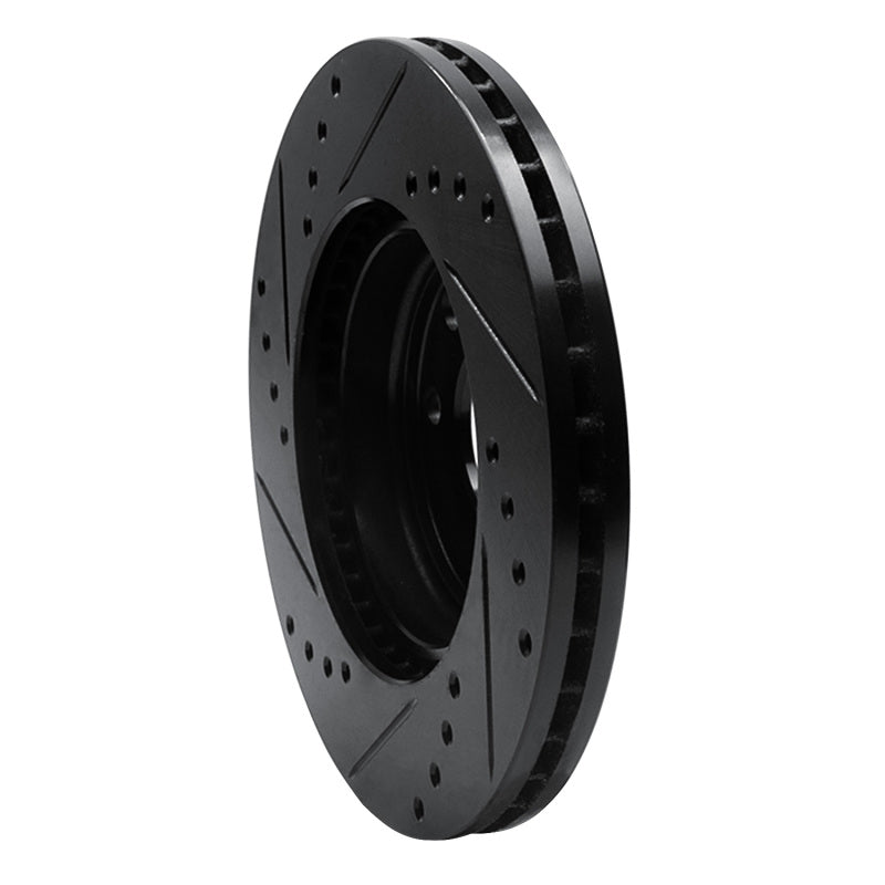 R1 Concepts R1 00-02 Daewoo Nubira Front Right Drilled & Slotted Black Brake Rotor