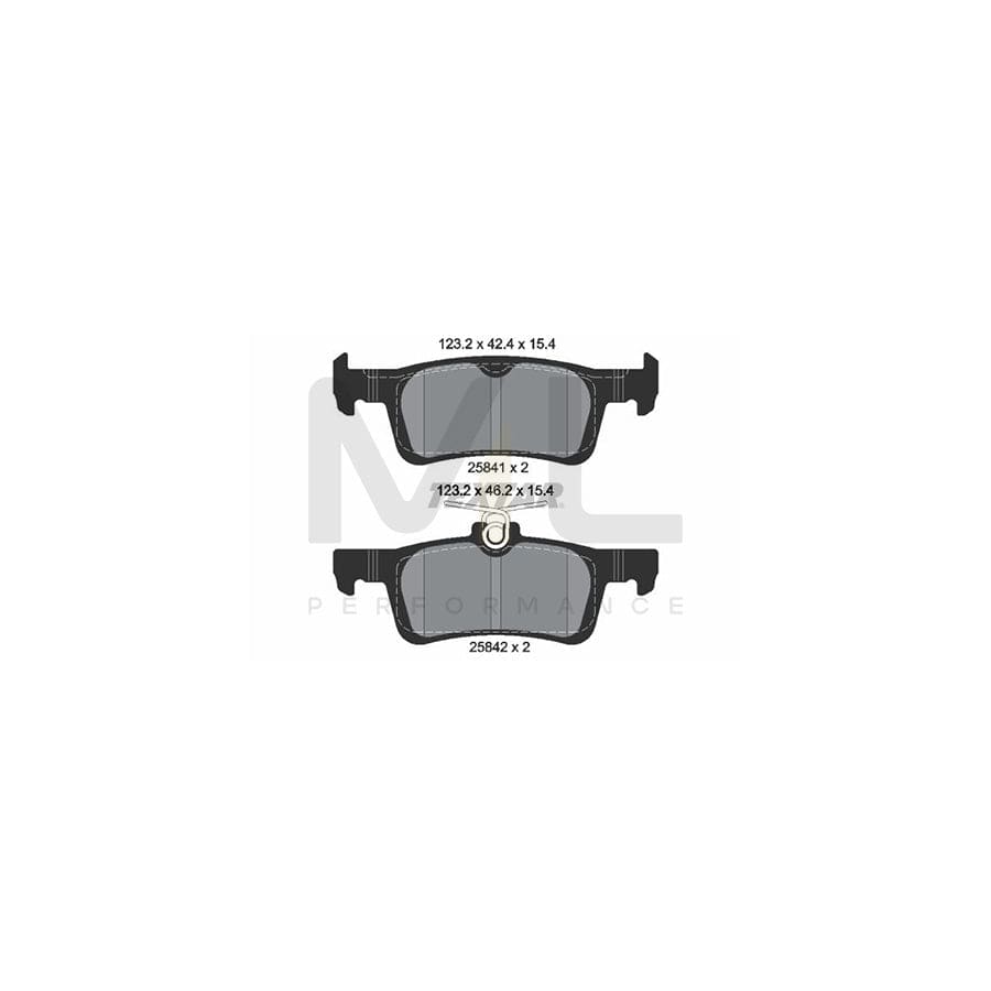 TEXTAR 2584101 Brake pad set for PEUGEOT 308 not prepared for wear indicator