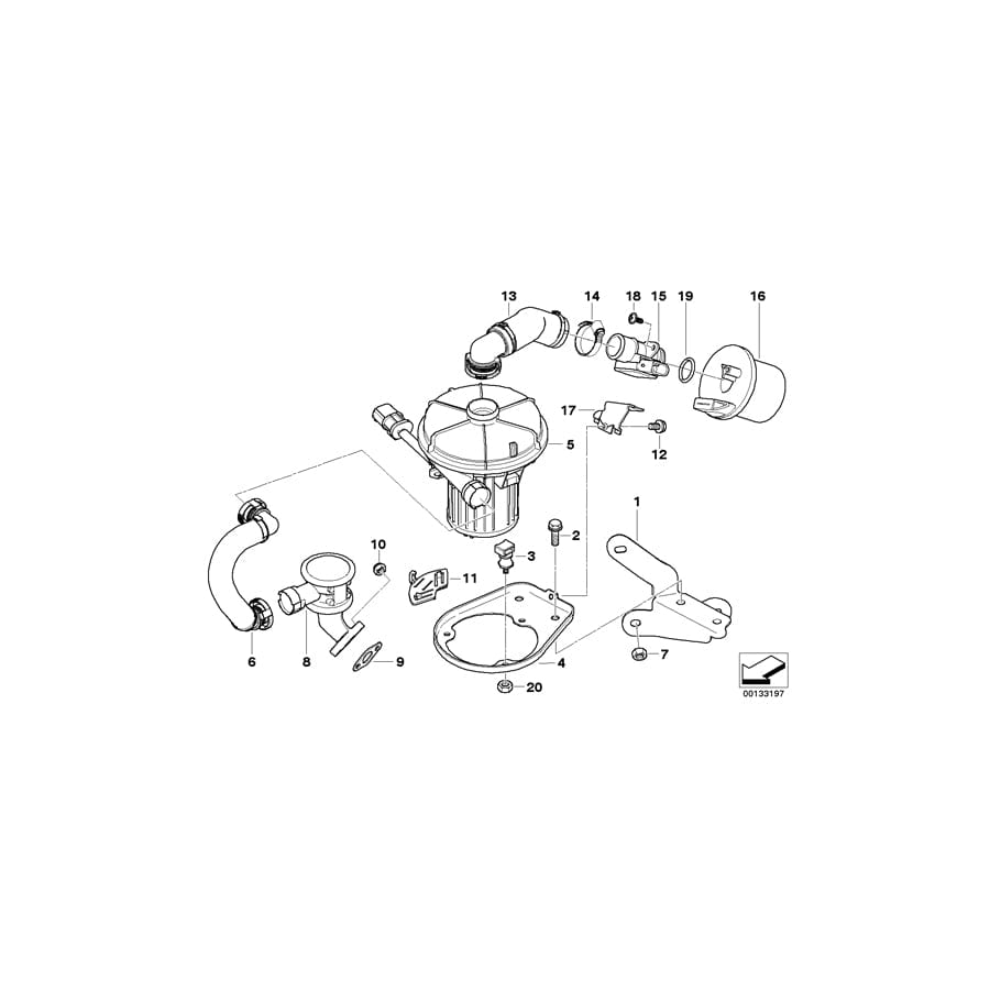 Genuine BMW 11723402047 E83 Support Air Cleaner (Inc. X3 3.0i)