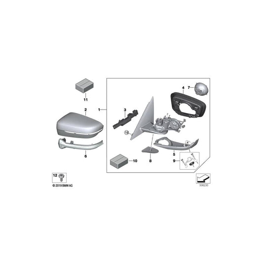 Genuine BMW 51169498908 G14 G15 Heated Outside Mirror, Memory Bus, Right (Inc. 840iX, 840dX & M850iX)