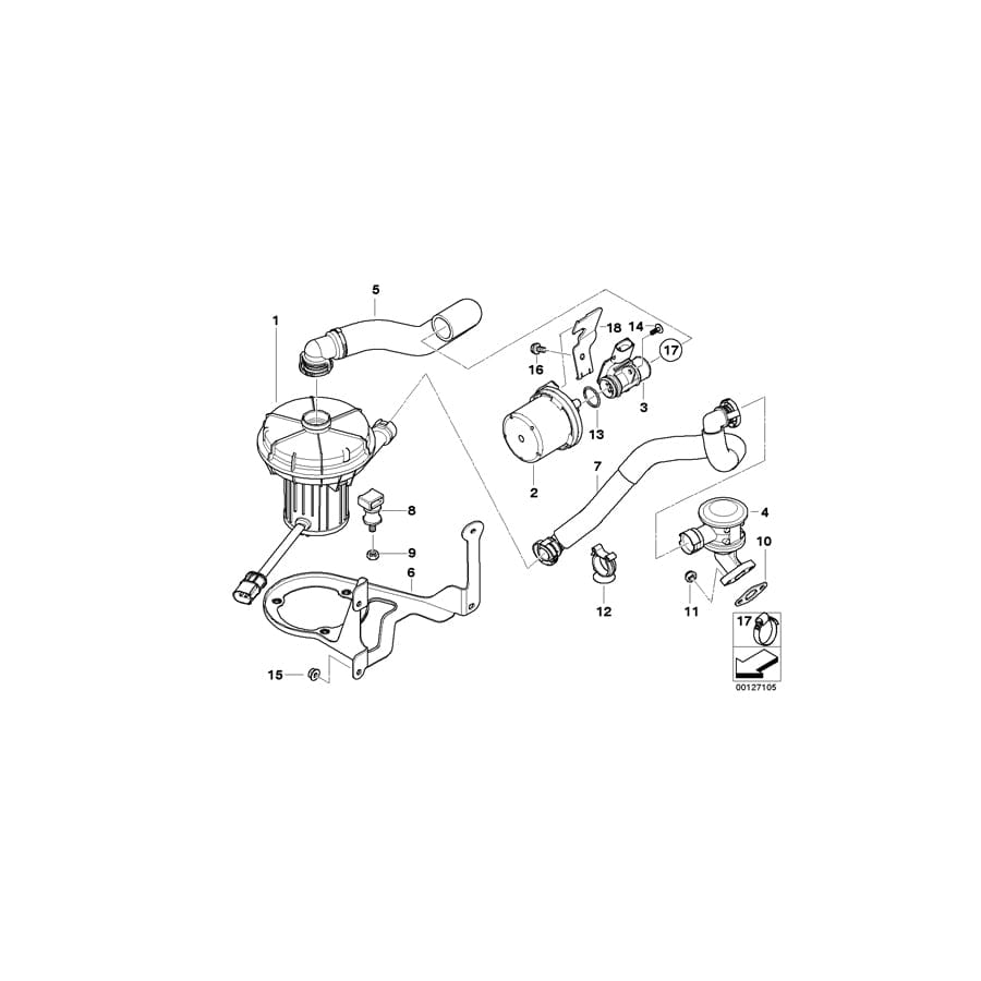 Genuine BMW 11727577708 E60 Pressure Hose Assy (Inc. 520i)