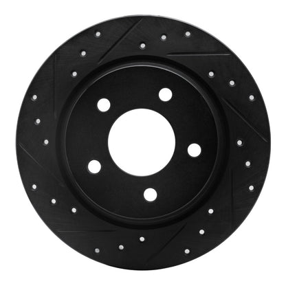 R1 Concepts R1 04-13 Mazda 3 Rear Left Drilled & Slotted Black Brake Rotor