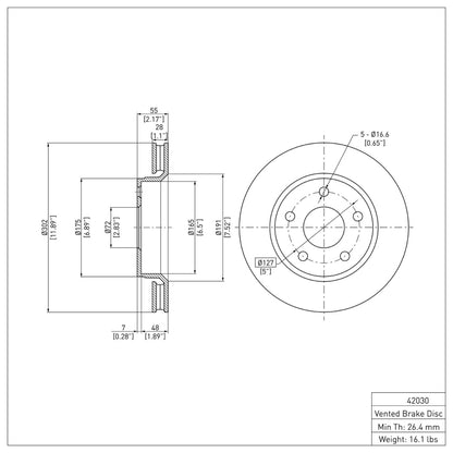 DFC 07-18 Jeep Wrangler Front Brake Rotor