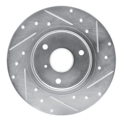 R1 Concepts R1 05-16 Smart Fortwo Front Left Drilled & Slotted Silver Brake Rotor