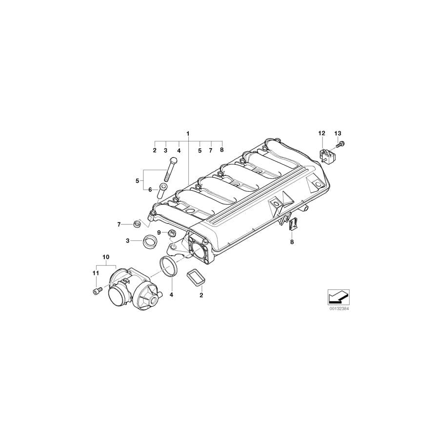 Genuine BMW 11617800586 E53 Intake Manifold (Inc. X5 3.0d)