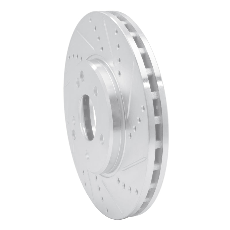 R1 Concepts R1 96-11 Chrysler Crossfire Front Right Drilled & Slotted Silver Brake Rotor