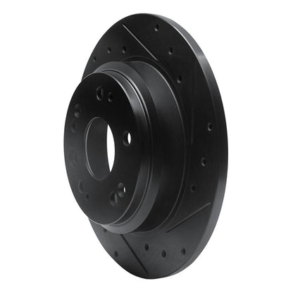 R1 Concepts R1 02-04 Acura RL Rear Right Drilled & Slotted Black Brake Rotor